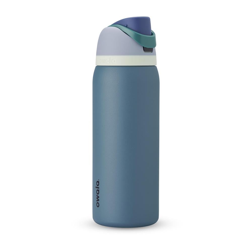 Owala FreeSip Insulated Stainless Steel Water Bottle with Straw for Sports, Travel, and School BPA-Free Sports Water Bottle, 32 oz, Boneyard (Pack of 6)
