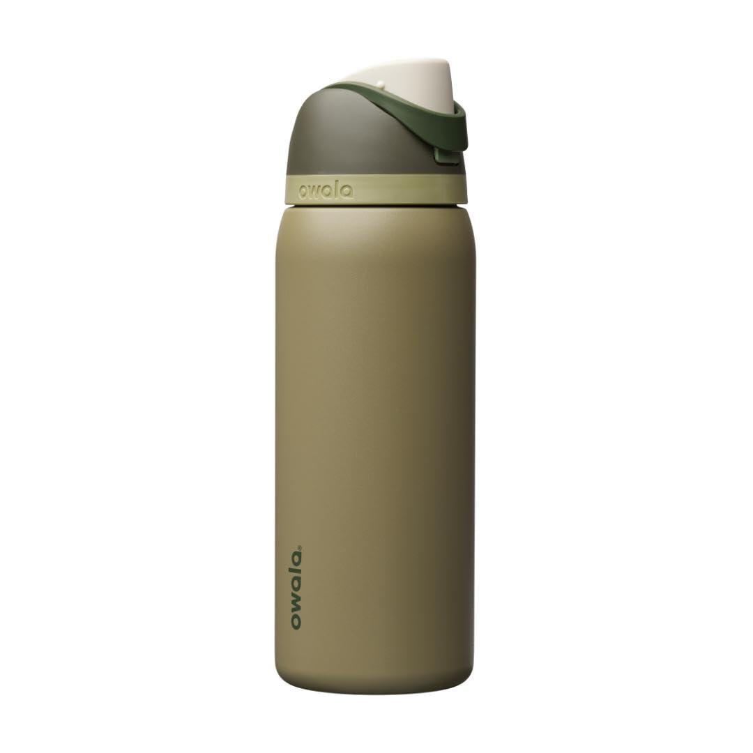 Owala FreeSip Insulated Stainless Steel Water Bottle with Straw for Sports, Travel, and School BPA-Free Sports Water Bottle, 32 oz, Boneyard (Pack of 6)