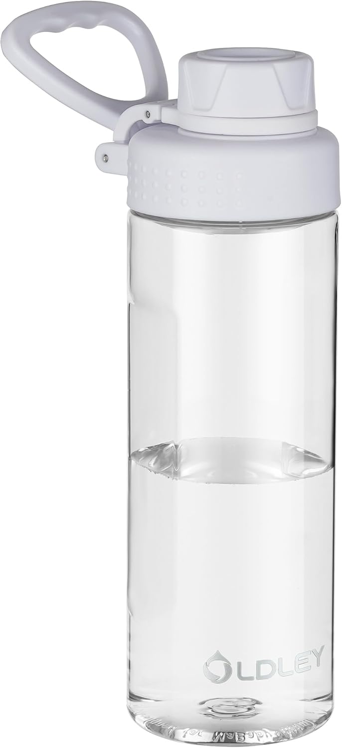 OLDLEY Water Bottles 20oz BPA Free Tritan Water Bottle with Carry Handle and Spout Lid, Leakproof Kids Water Bottle for Home,Travel, School, Outdoors, Transparent