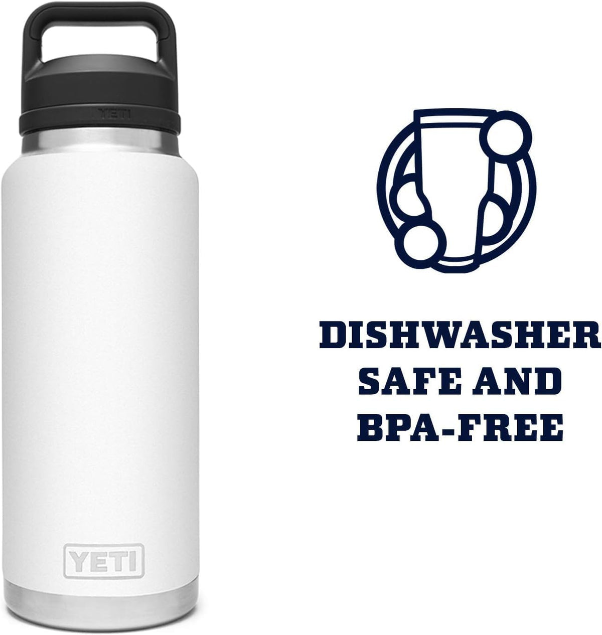 YETI Rambler 36 oz Bottle, Vacuum Insulated, Leakproof, Stainless Steel with Chug Cap | Vacuum Insulated, Leakproof, with Chug Cap