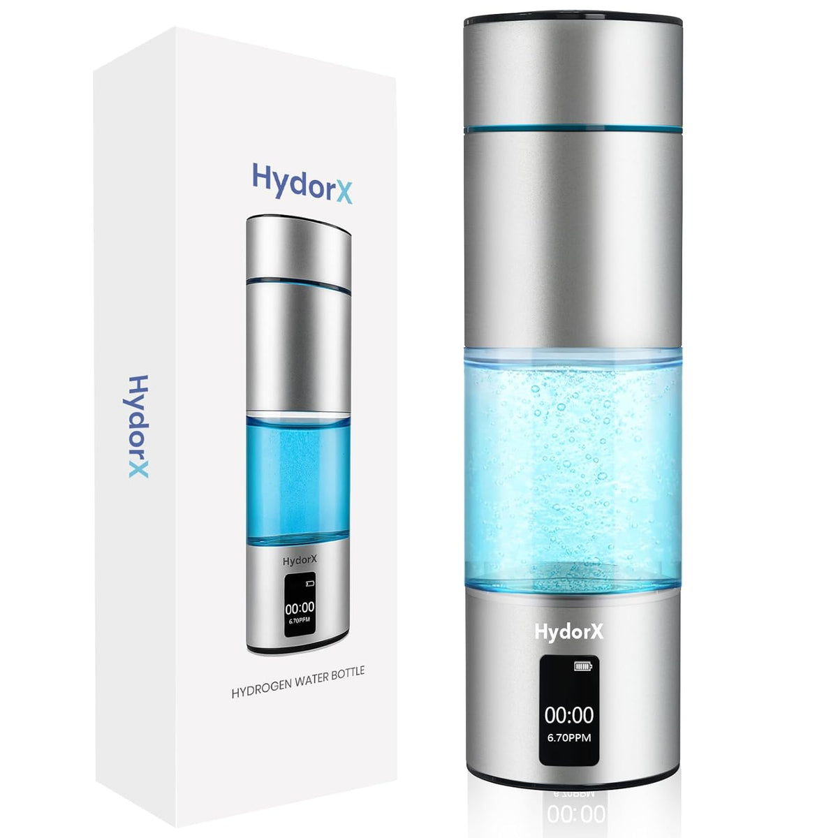 Hydrogen Water Bottle Portable Hydrogen Generator 6700ppb High Concentration Medical Grade 8.3oz USA Brand N117 SPE Platinum PEM Technology Hydrogen Bottle 100% Leaking Poof