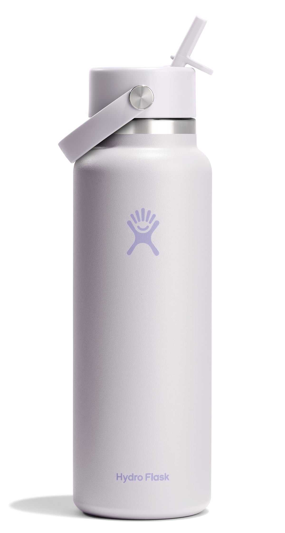 Hydro Flask Water Bottle - Insulated Stainless Steel - Wide Mouth Flex Straw Lid, Non Spill, Leakproof and Refillable in 64 Oz Tonal Agave