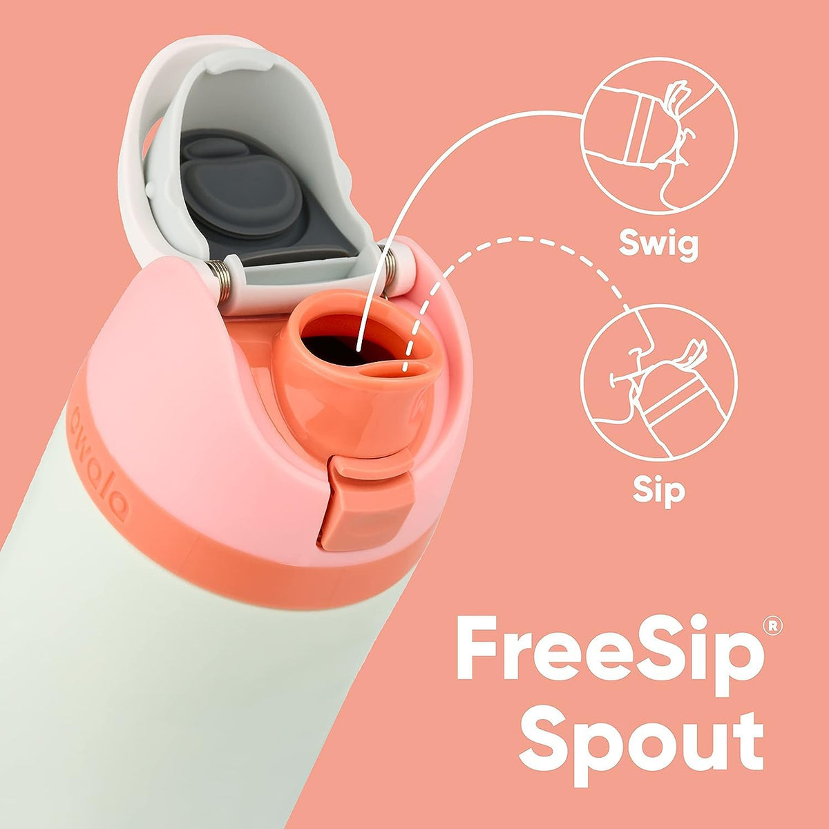 Owala FreeSip Insulated Stainless Steel Water Bottle with Straw for Sports, Travel, and School BPA-Free Sports Water Bottle, 32 oz, Boneyard (Pack of 6)