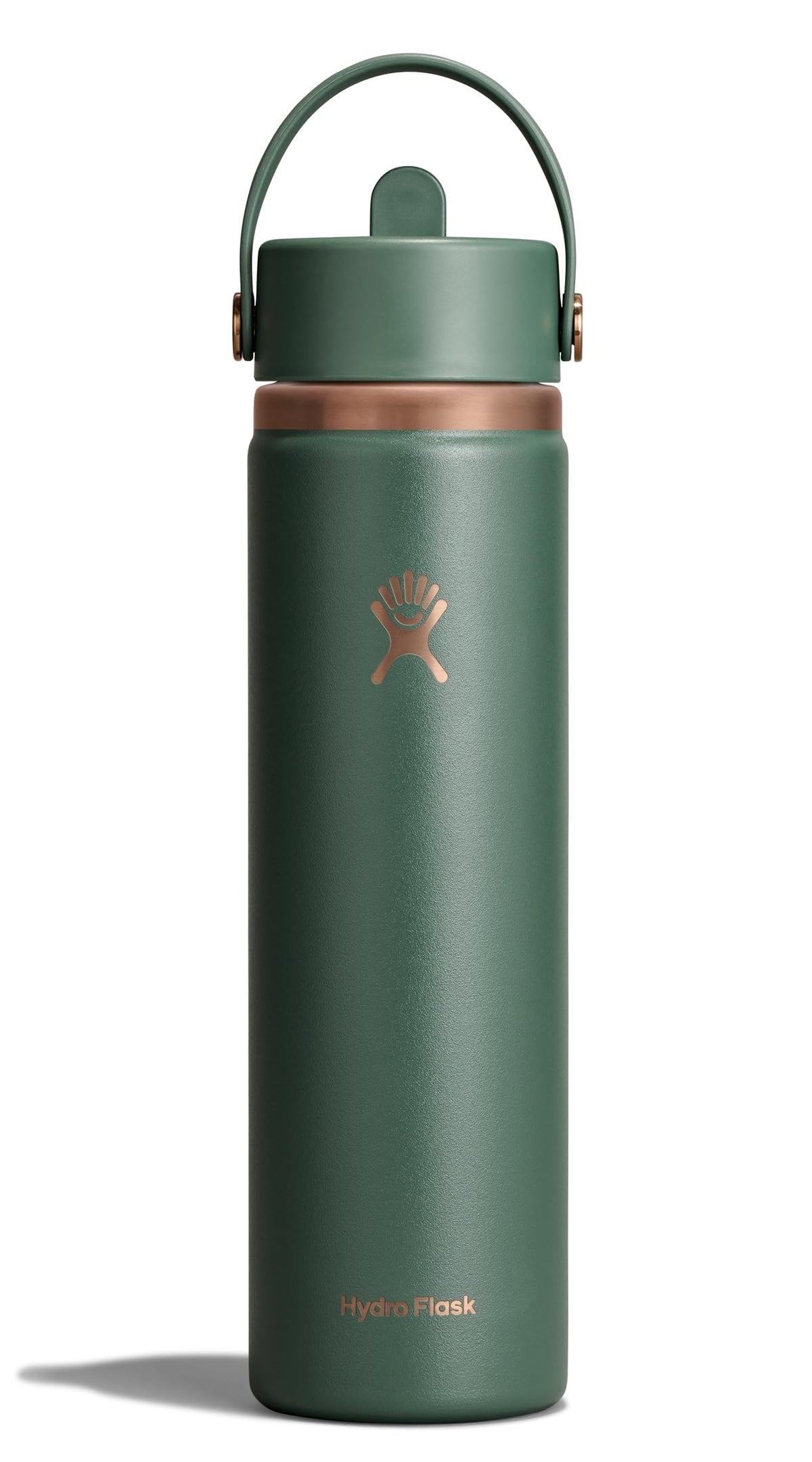 Hydro Flask Water Bottle - Insulated Stainless Steel - Wide Mouth Flex Straw Lid, Non Spill, Leakproof and Refillable in 64 Oz Tonal Agave
