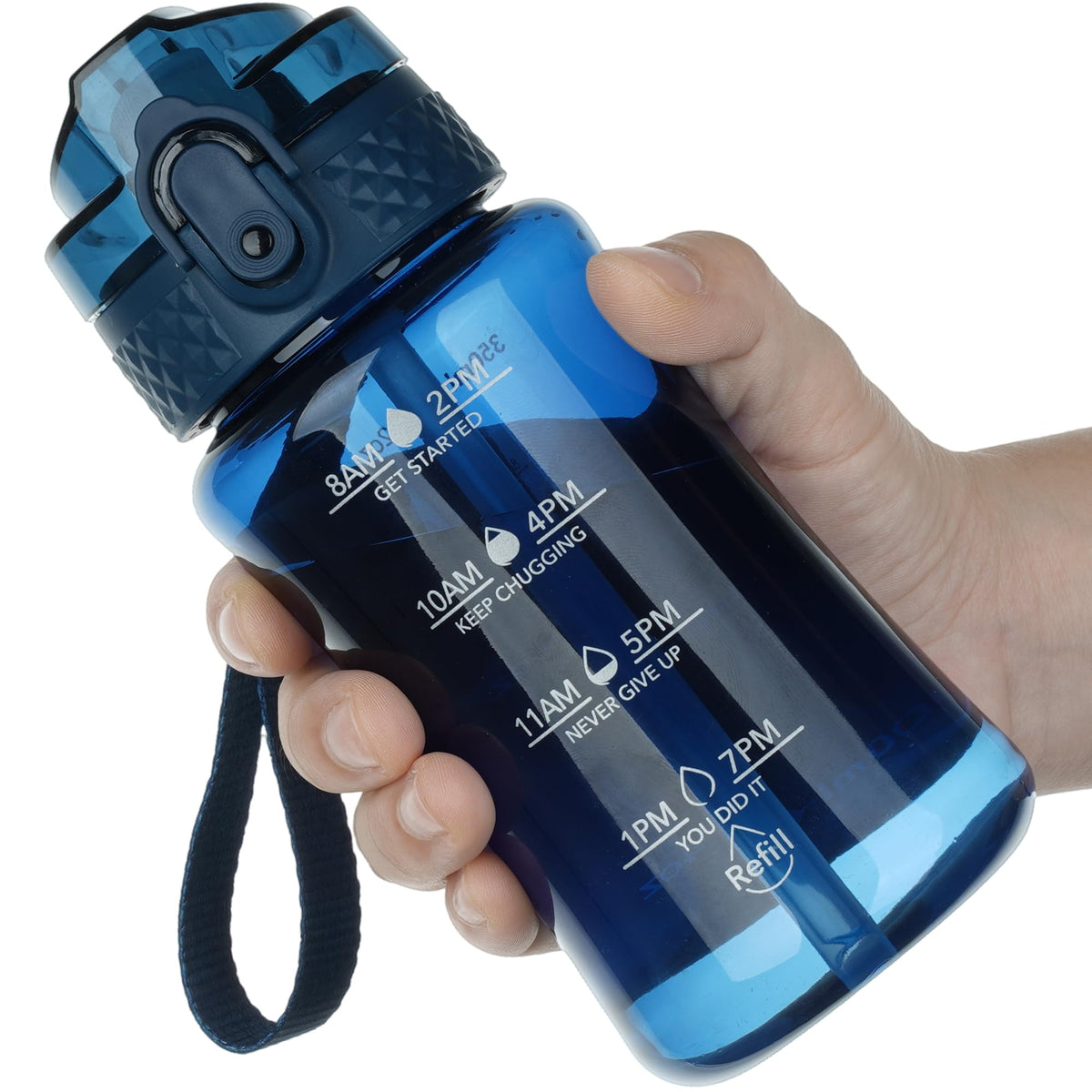 OLDLEY 12oz Kids Motivational Water Bottle, Silicone Straw, Leak-Proof Tritan BPA-Free, Reusable for School Girls & Boys, Clear
