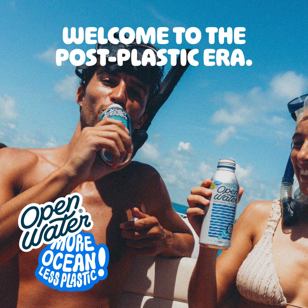 Open Water Still Bottled Water with Electrolytes in 16-oz Aluminum Bottles (6 Cases, 72 bottles - Still) | BPA-free and Eco friendly