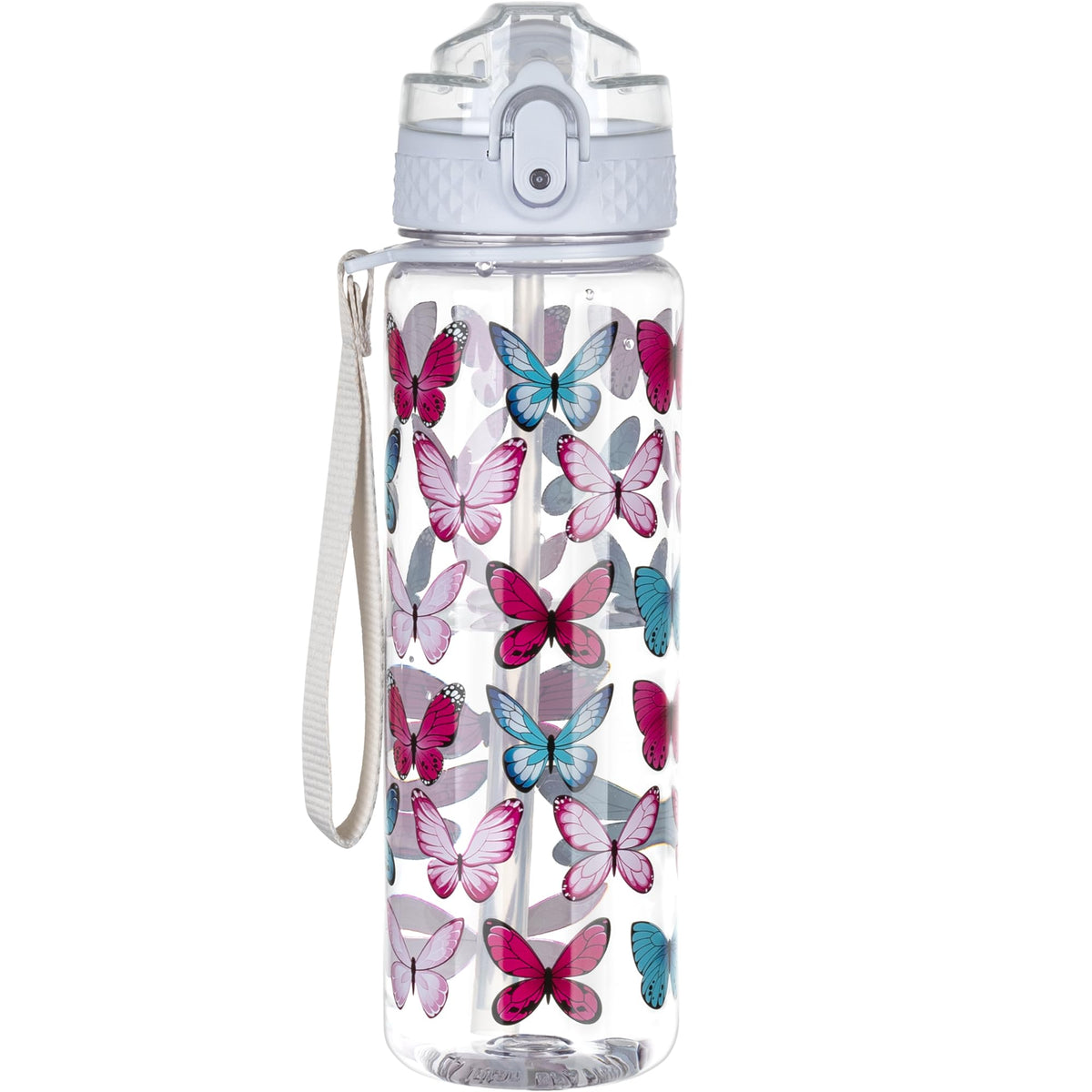 OLDLEY 12oz Kids Motivational Water Bottle, Silicone Straw, Leak-Proof Tritan BPA-Free, Reusable for School Girls & Boys, Clear