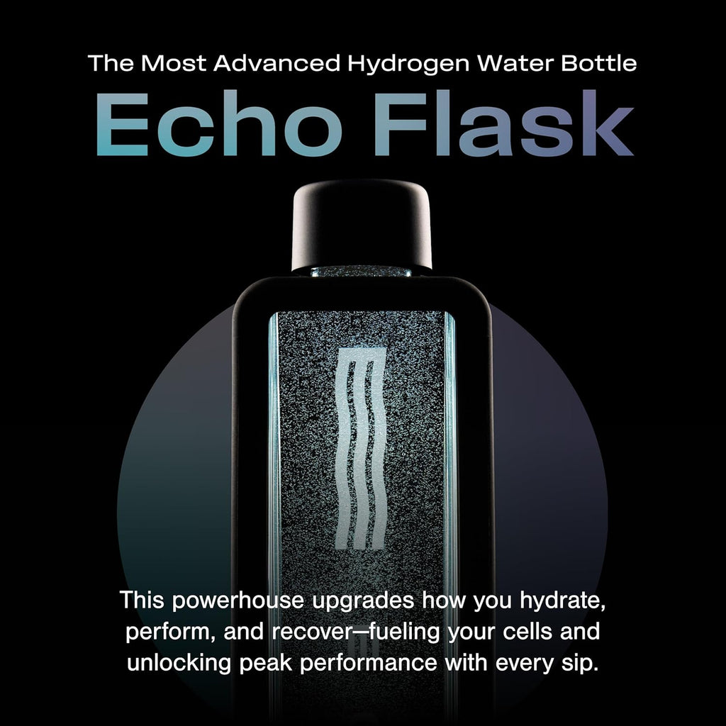 Echo Flask Hydrogen Water Bottle - Active Hydration Solution with Water Intake Tracking & LCD Touch Screen - Compact & Convenient - Transparent Hydrogen Flask - 12 oz